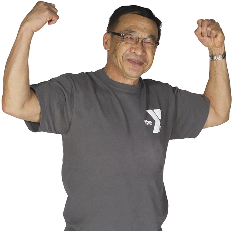 A person flexing their arms in the 'make a muscle' pose