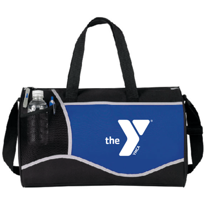 YMCA branded duffle bag