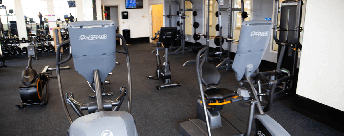 Cardio equipment and weightlifting equipment at the Cottonwood Creek YMCA gym