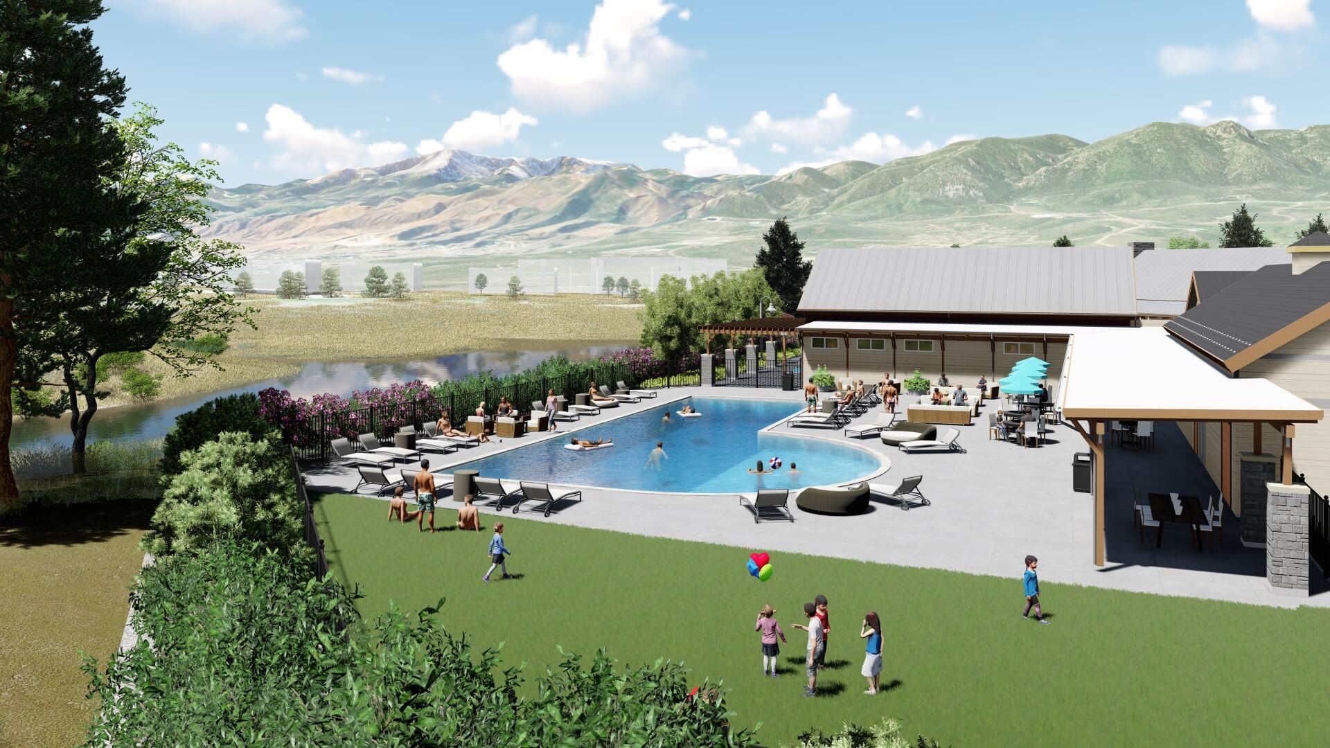 Overview of the Gathering Place pool