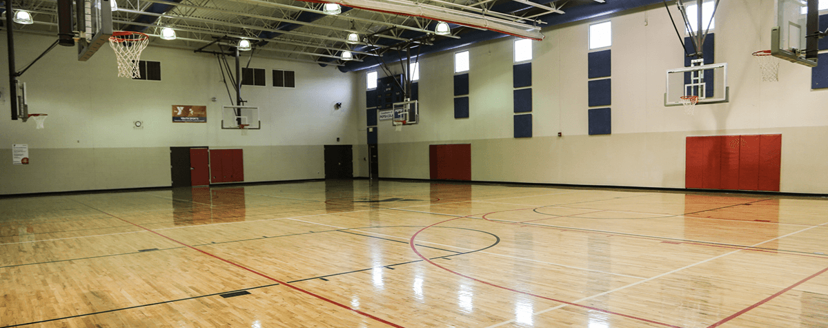 The basketball gym at the Southeast Armed Services YMCA