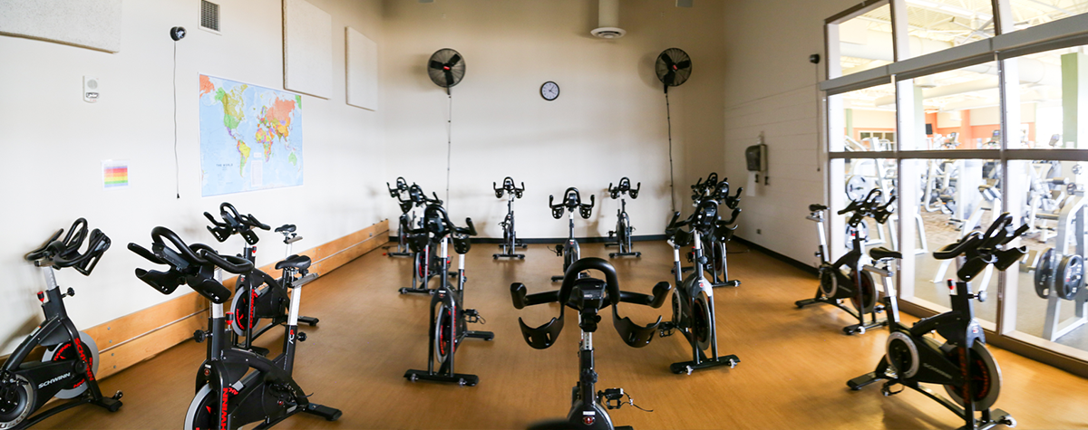 The biking class room at Tri-Lakes YMCA
