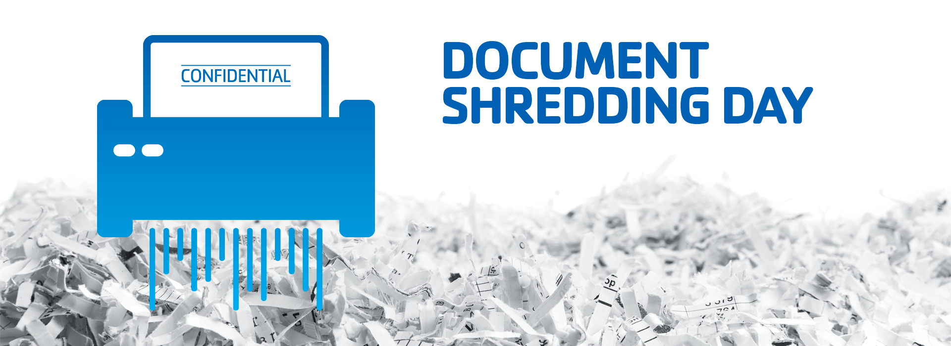 Image of a shredder with the text document shredding day